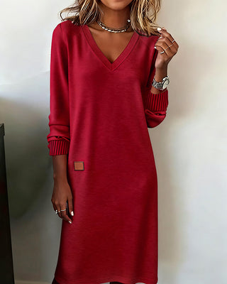 Isa - Robe Pull Col En V Élégante