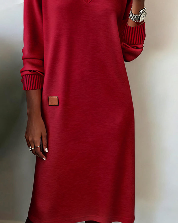 Isa - Robe Pull Col En V Élégante