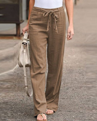 Helene - Pantalon à jambes droites et taille élastique