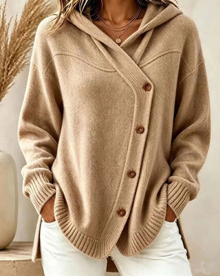 Hanna - Pullover Boutonné Manches Longues À Capuche