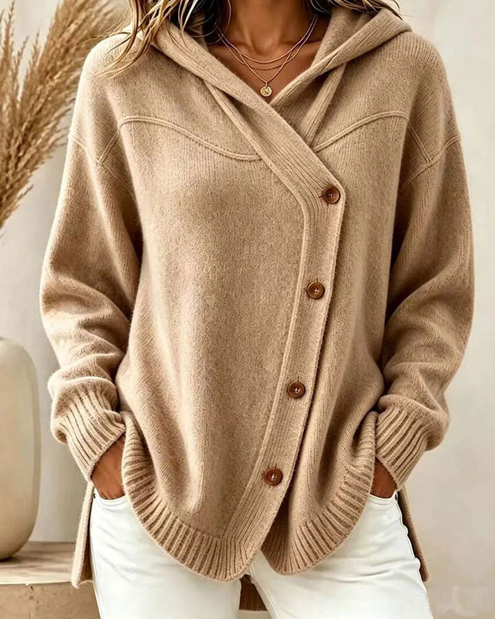 Hanna - Pullover Boutonné Manches Longues À Capuche
