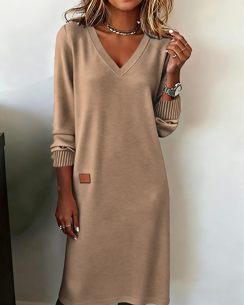 Isa - Robe Pull Col En V Élégante
