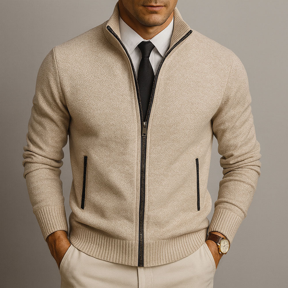 Henri - Cardigan Zippé Col Montant