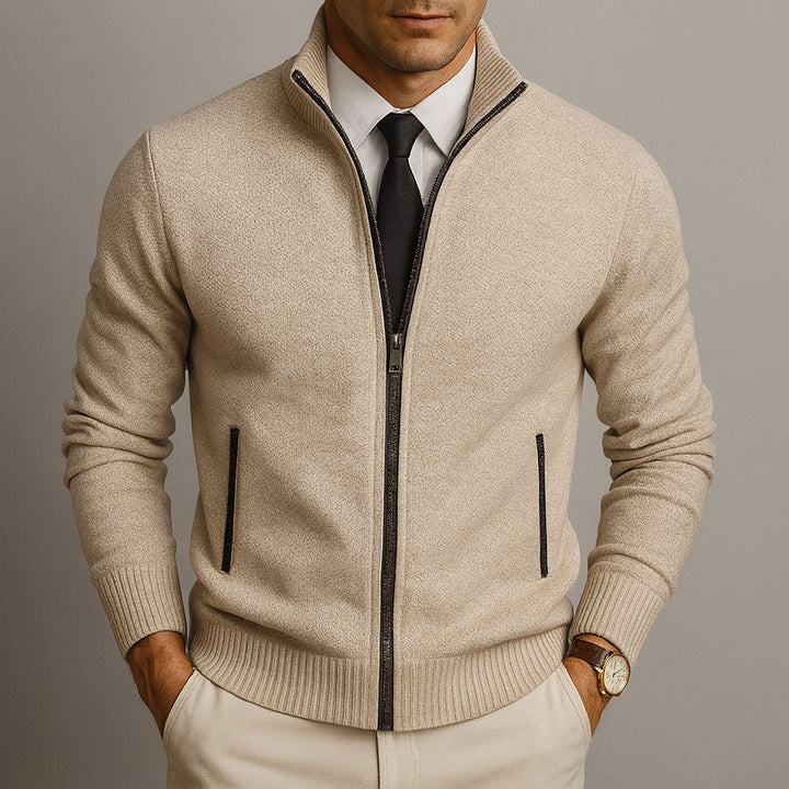 Henri - Cardigan Zippé Col Montant