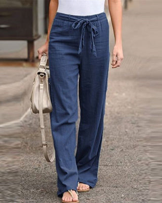 Helene - Pantalon à jambes droites et taille élastique
