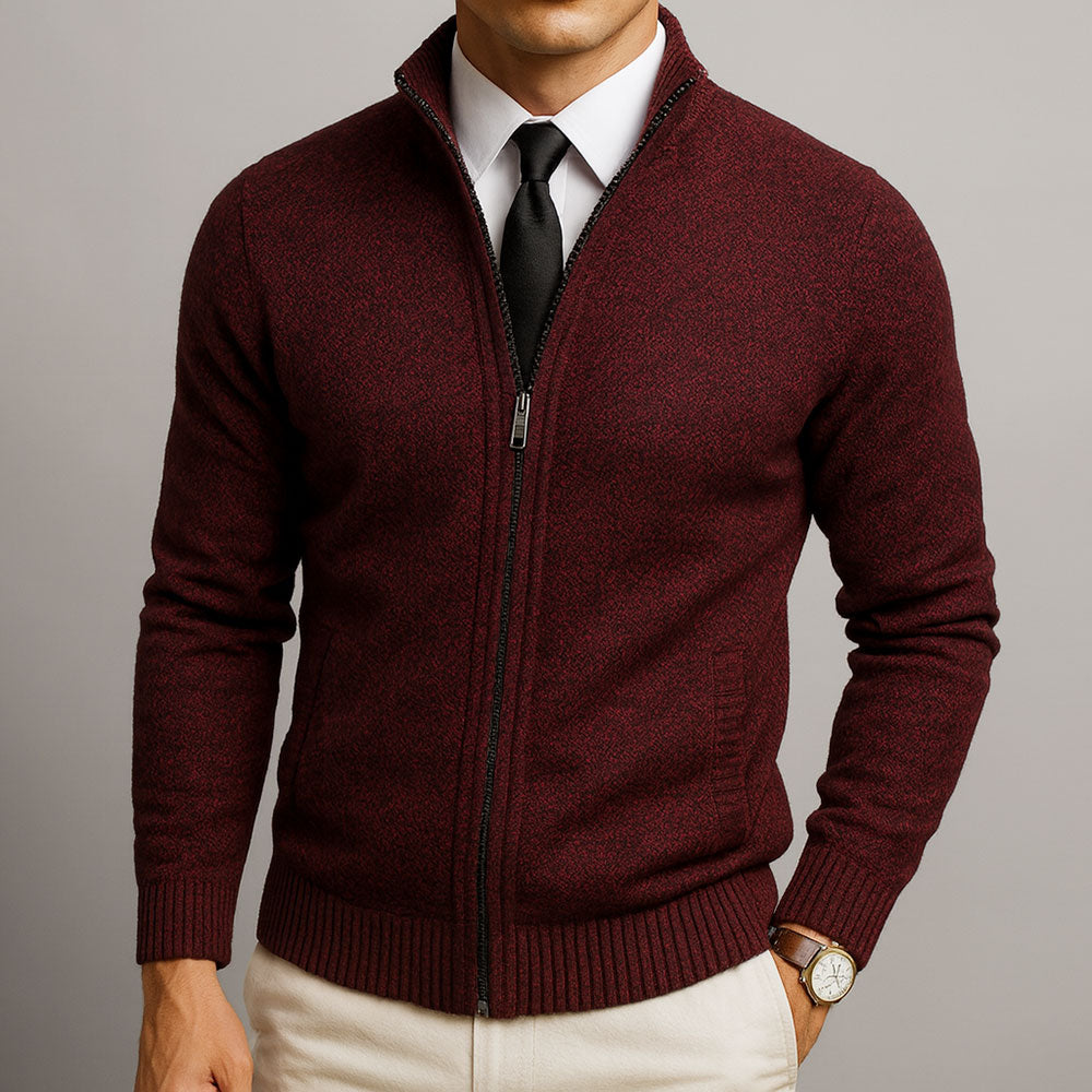 Henri - Cardigan Zippé Col Montant