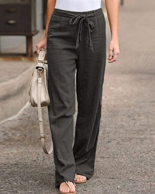 Helene - Pantalon à jambes droites et taille élastique