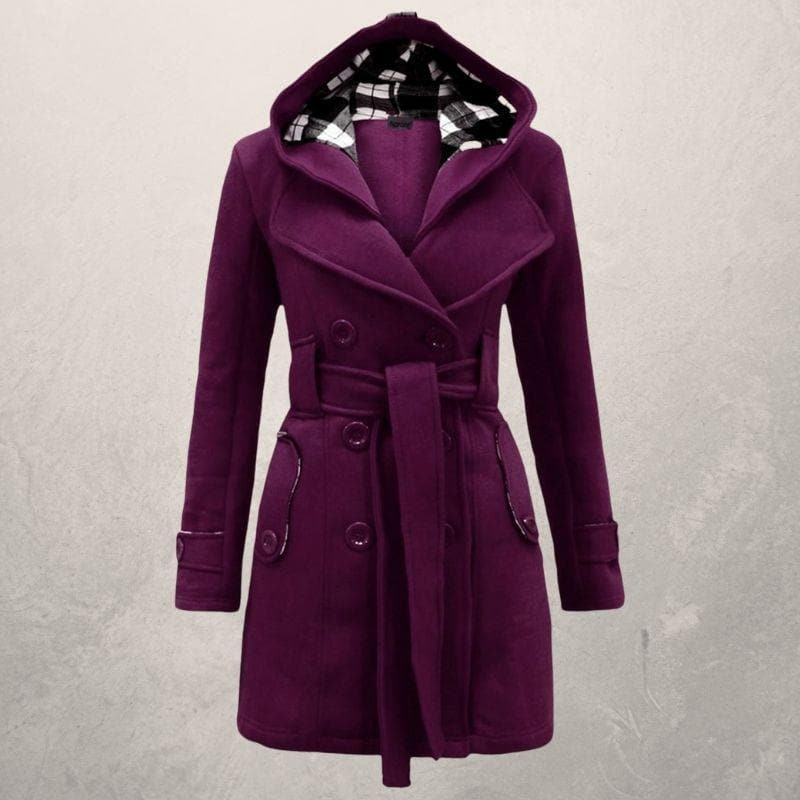 Fedrissa - Manteau Tendance Ceinture Capuche