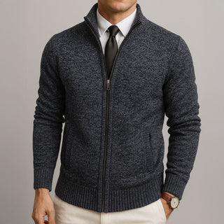 Henri - Cardigan Zippé Col Montant