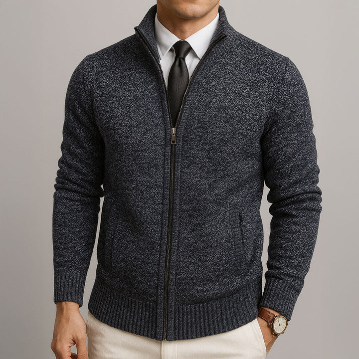 Henri - Cardigan Zippé Col Montant
