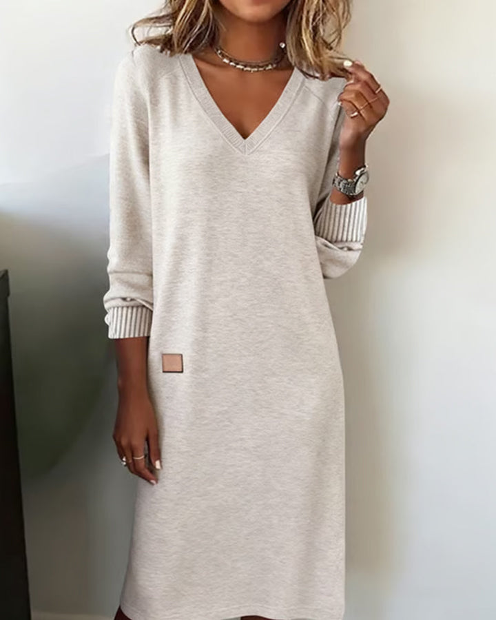 Isa - Robe Pull Col En V Élégante