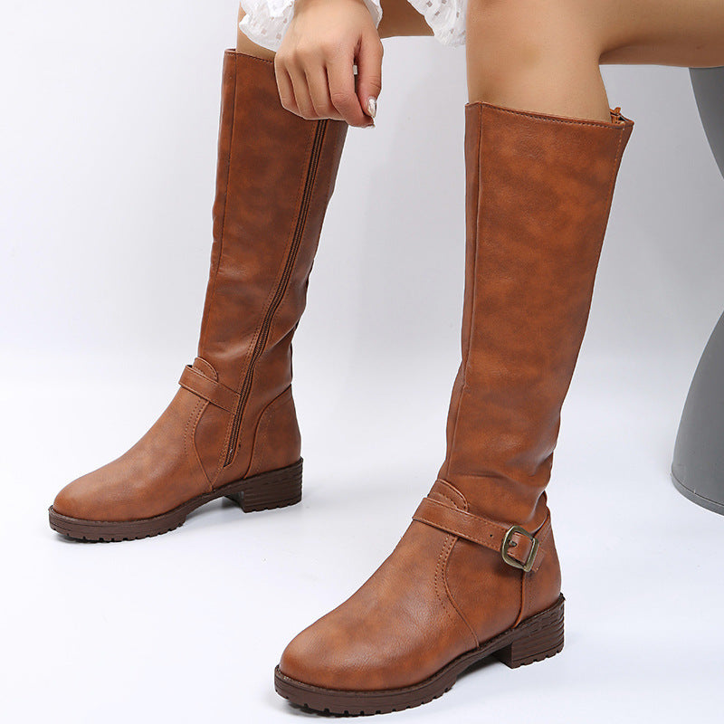 Eline - Bottes hautes élégantes à boucle