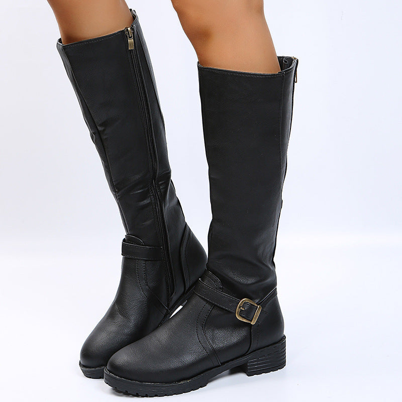 Eline - Bottes hautes élégantes à boucle