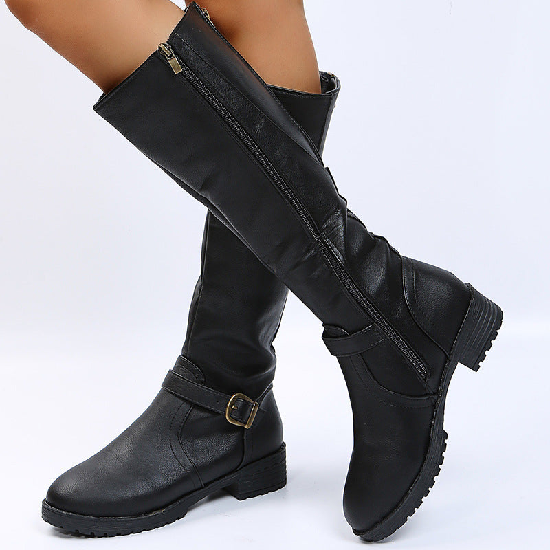 Eline - Bottes hautes élégantes à boucle