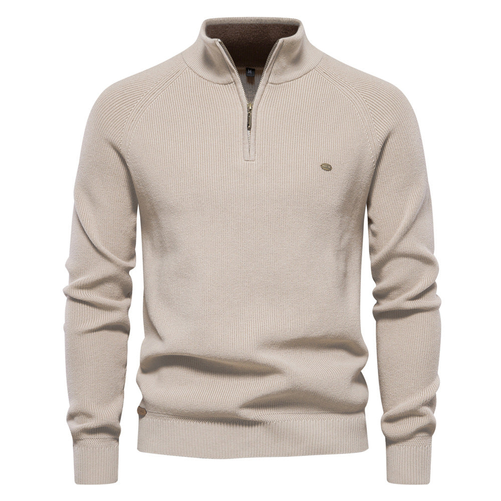 Pierre - Pull Demi-Zip Maille Côtelée