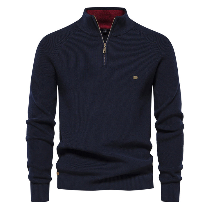 Pierre - Pull Demi-Zip Maille Côtelée