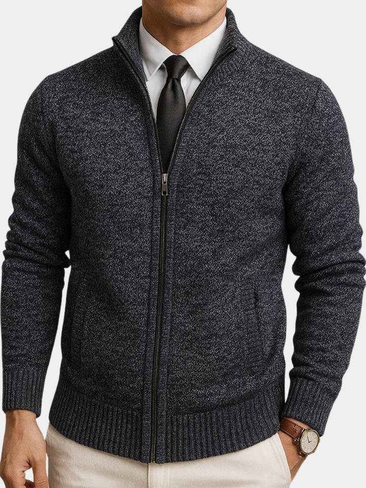 Henri - Cardigan Zippé Col Montant