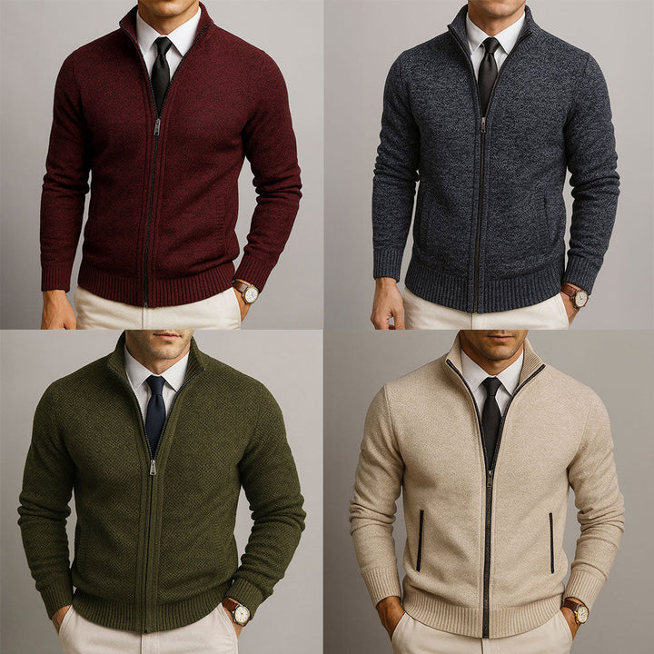 Henri - Cardigan Zippé Col Montant