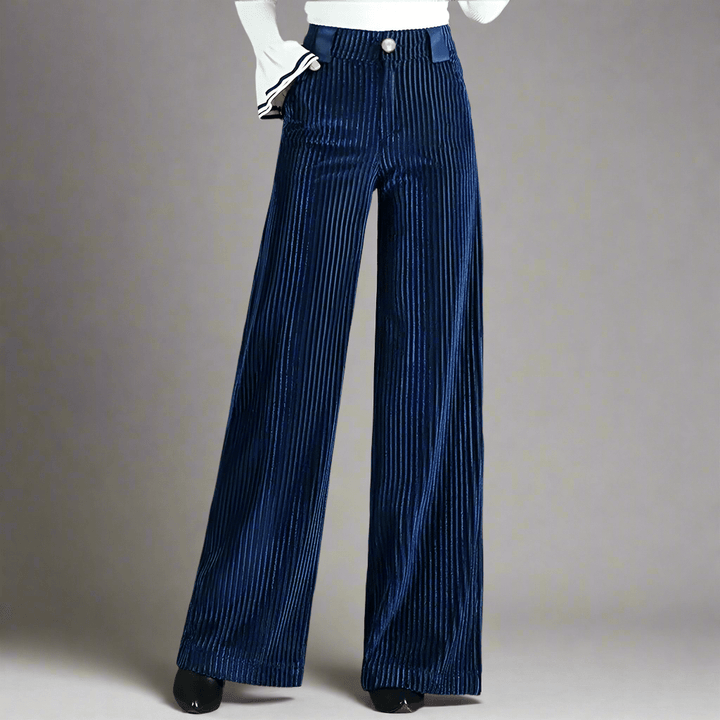 Alice - Pantalon en velours maille taille haute