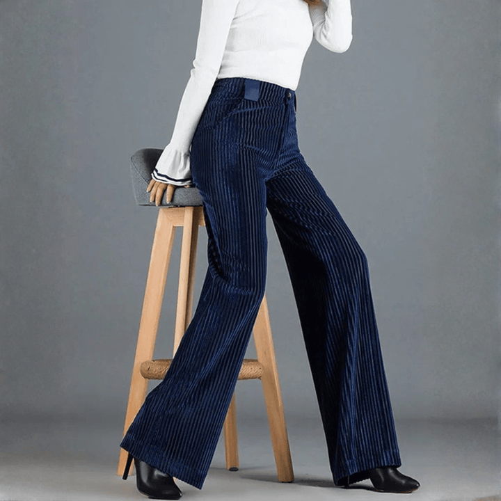 Alice - Pantalon en velours maille taille haute