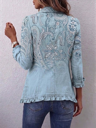 Asunción - Veste vintage en cachemire à volants