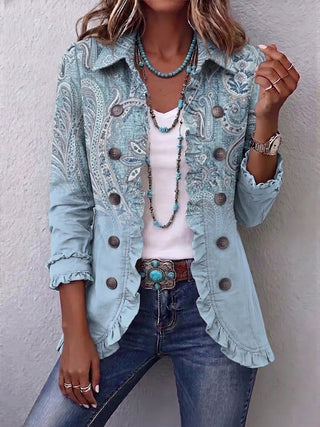 Asunción - Veste vintage en cachemire à volants